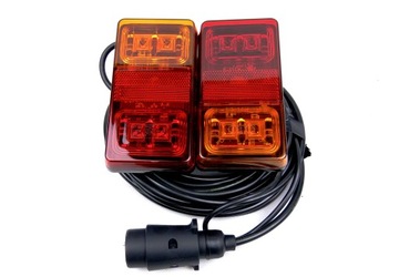 Zestaw świateł lamp LED do przyczepy ledowy +7,5m