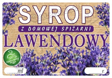 Etykieta na SYROP - LAWENDOWY 20 szt.