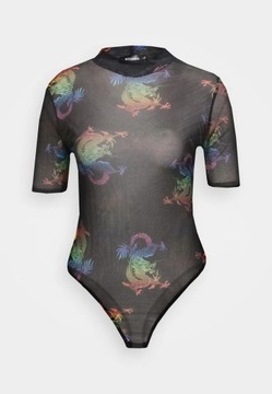 MISSGUIDED CZARNE PRZEŚWITUJĄCE BODY PRINT (36)