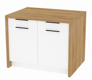 Wyspa kuchenna gotowa wyspa do kuchni z szafkami 100x80 cm dąb złoty