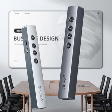 Пульт Orico для презентации + лазер, USB, кабель, чехол, серебро, аккумулятор