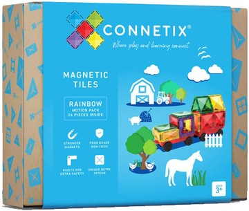 МАГНИТНЫЕ БЛОКИ CONNETIX RAINBOW MOTION PACK, 24 ЦВЕТНЫХ ЭЛЕМЕНТА