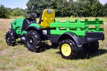 МЕГА ТРАКТОР С ПРИЦЕПОМ, НАДУВАННЫЕ, МЯГКИЕ КОЛЕСА