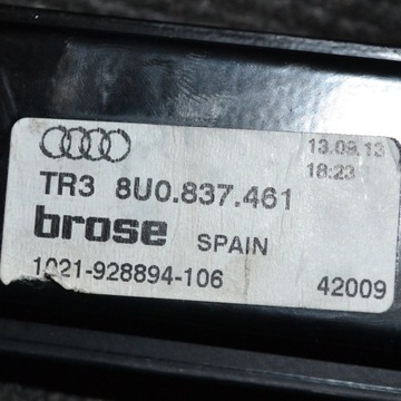 AUDI Q3 8U 2013 PŘEDNÍ STRANA LEVÝ ZVEDÁK OKNO DVEŘE Z MOTORKEM