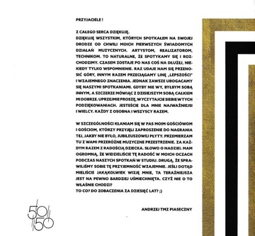 АНДЖЕЙ ПЯСЕЧНЫЙ 50 / 50 НОВЫЙ АЛЬБОМ 2021 ГОДА НОВЫЙ 1 CD