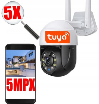 OBROTOWA KAMERA ZEWNĘTRZNA IP WIFI 4X ZOOM 5MPx 2K