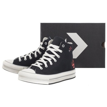 Buty Trampki Damskie Converse CTAS Eva Lift Hi Black/Vintage Czarne