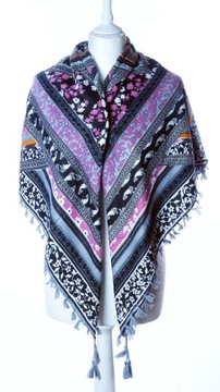 DAMSKA WZORZYSTA CHUSTA NA RAMIONA SZAL KRATA