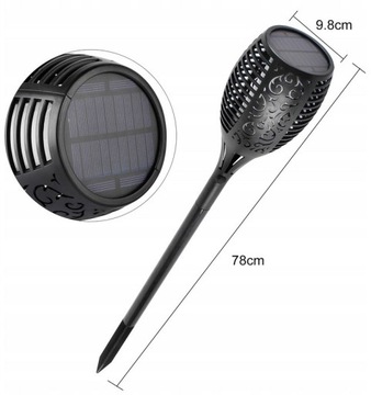 SOLARNA POCHODNIA PŁOMIEŃ ogrodowa OGIEŃ XXL 78 cm