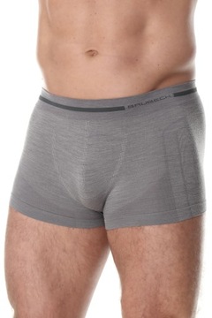 Brubeck Bokserki męskie COMFORT WOOL ciemnoszary S