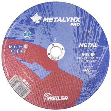Диск отрезной 230 x 1,9 WEILER PRO METALYNX