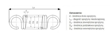 Sprężyna naciągowa wymiar 4,5 mm x 28 x 350 x 405