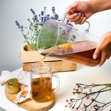 Стеклянный кувшин для напитков Wessper D2 Боросиликатный графин для лимонада 3,3 л