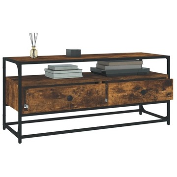 vidaXL Szafka pod TV, przydymiony dąb, 100x35x45 cm