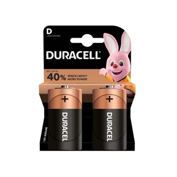 Baterie alkaliczne D LR20 blister 2szt duże DURACELL MOCNE