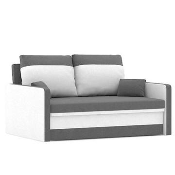 SOFA ROZKŁADANA DWUOSOBOWA 135x90x75 cm biel szary