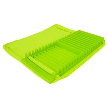 Складная мобильная сушилка для посуды с впитывающим ковриком.