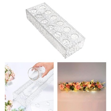 Прямоугольная акриловая ваза для цветов, размеры 30смх10смх6,5см.