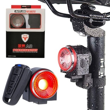 ВЕЛОСИПЕДНАЯ ЛАМПА, СТОП-СИГНАЛ, ВЕЛОСИПЕД СИГНАЛИЗАЦИЯ, СИЛЬНЫЙ СВЕТ, ДАТЧИК ДВИЖЕНИЯ, ДИСТАНЦИОННОЕ УПРАВЛЕНИЕ
