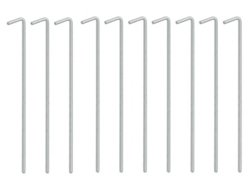 ШПИЛЬКИ ДЛЯ ТЕНТОВ ТЕНТНЫЕ ЗВЕЗДЫ ТВЕРДЫЕ АНКЕРЫ СТАЛЬ 22см 10 шт. КРЮЧКИ