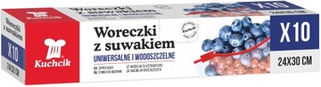 Woreczki z suwakiem mocne 30x27 KUCHCIK x 10szt