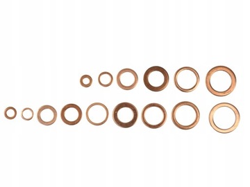 МЕДНЫЕ ШАЙБЫ, УПЛОТНЕНИЯ, 150 ШТ. НАБОР МЕДНЫХ ШАЙБ MIX