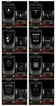 Набор графинов для виски из 4 стаканов с гравировкой подарок на годовщину свадьбы