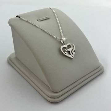 СЕРЕБРЯНАЯ ЦЕПЬ 925 ПРОБЫ С СЕРДЦЕМ + ВЕЧНАЯ РОЗА ПОДАРОК ​​ДЛЯ ЖЕНЩИНЫ, ЖЕНЫ