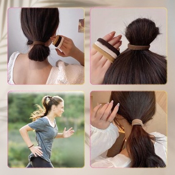 Zestaw worek 50 sztuk proste brązowe beżowe elastycznych gumek do włosów