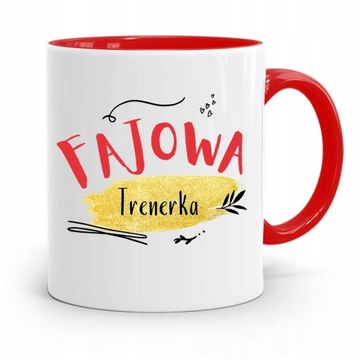 DLA TRENERA TRENERKI SIŁOWNIA KUBEK CZERWONY z Nadrukiem ze Zdjęciem