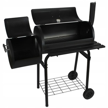 Grill Węglowy Z Pokrywą Duży Grill Wędzarka +Kółka