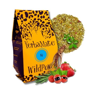 Yerba Mate IQ 400g WildPower kiwi guarana żeń-szeń truskawka