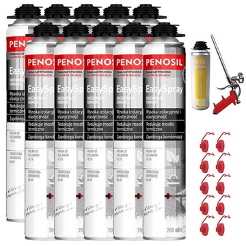 10x EASY SPRAY Piana Pianka NATRYSKOWA PUR + DYSZE + PISTOLET + CZYŚCIK