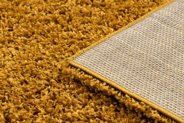 Плюшевый мохнатый ковер золотистый/горчичный 80х200