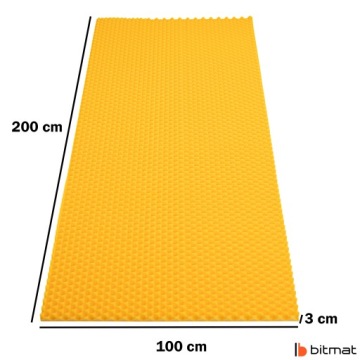 Шумоподавление WAVE Акустическая пена 3 см волна Серый и Желтый для помещения