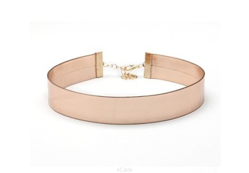 Metaliczny Naszyjnik Choker Rzemyk na szyję Rose