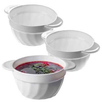 BULIONÓWKA FLACZARKA 650ml BIAŁA MISECZKA 3szt