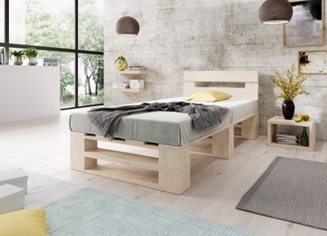 Łóżko drewniane z palet 90x200 lite drewno (M2_90x200_OP_N)