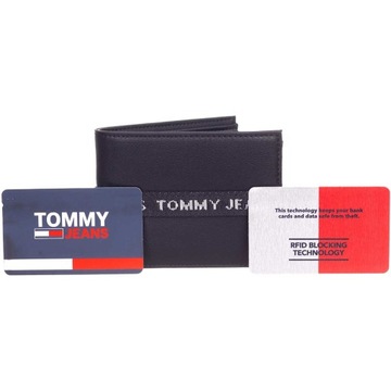 TOMMY HILFIGER BEZPIECZNY PORTFEL MĘSKI TJM ESSENTIAL CC & COIN CZARNY