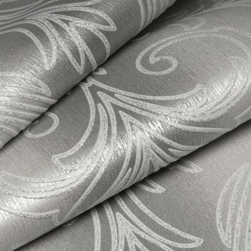 СЕРЕБРЯНЫЕ ВИНИЛОВЫЕ ОБОИ, ОРНАМЕНТ-ДАМАСТНЫЙ УЗОР