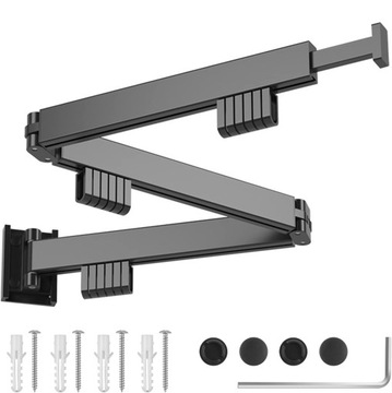 КРЮЧОК ДЛЯ ОДЕЖДЫ НАСТЕННАЯ ВЕШАЛКА, СКЛАДНАЯ, ЧЕРНАЯ, 18 КРЮЧКОВ