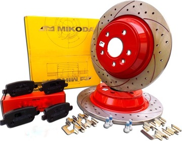 Zestaw 2x TARCZE 4x KLOCKI TYŁ Do FORD Mondeo MK4 Galaxy S-max Nawiercane