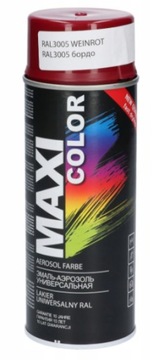 MAXI COLOR RAL 3005 FARBA LAKIER CZERWONY WINNY
