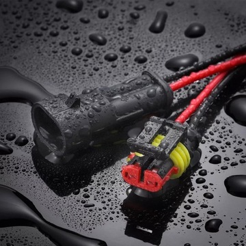 ZŁĄCZE HERMETYCZNE WTYK KOSTKA 2 PIN SUPERSEAL Z KABELKIEM ZESTAW 5 SZTUK