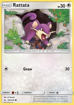 Karta Pokemon Rattata (UNB 143) 143/214