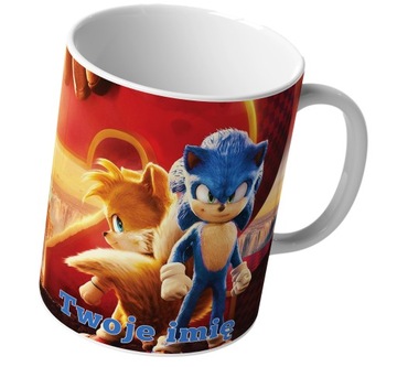 SONIC SZYBKI JAK BŁYSKAWICA KUBEK DZIECKO+IMIĘ