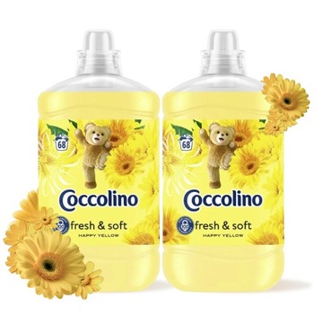 COCCOLINO FRESH&SOFT PŁYN DO PŁUKANIA TKANIN HAPPY YELLOW 2 x 1,7L=136 PRAŃ