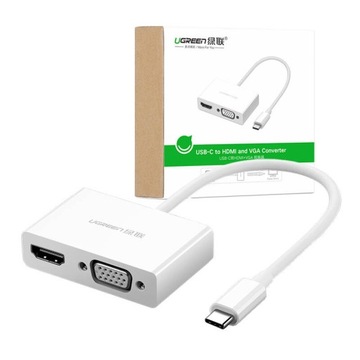 Переходник USB-C на HDMI + VGA UGREEN MM123 (белый)