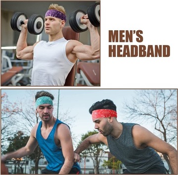 3x Męskie opaski sportowe do ćwiczeń Opaska na głowę Opaska do włosów