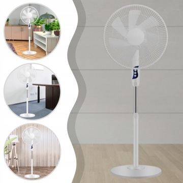 НАСТОЛЬНЫЙ ВЕНТИЛЯТОР, НАПОЛЬНЫЙ ВЕНТИЛЯТОР, ТИХИЙ, МОЩНЫЙ, 7 ЛОПАСТЕЙ, 3 РЕЖИМА, БЕЛЫЙ